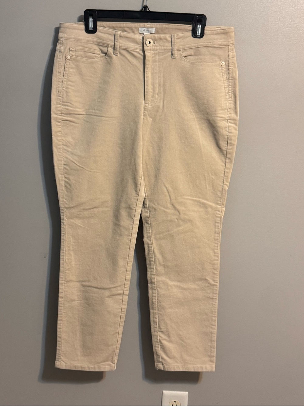 J. Jill Corduroy Petite Pants Size 12 Beige Straight Crop Stretch